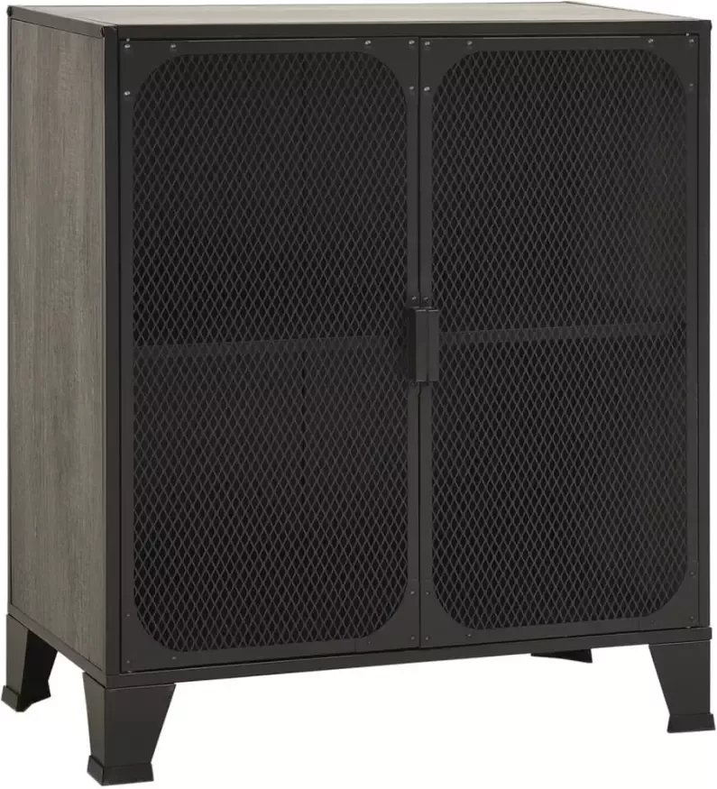 VidaXL -Opbergkasten-2-st-72x36x82-cm-metaal-en-MDF-grijs