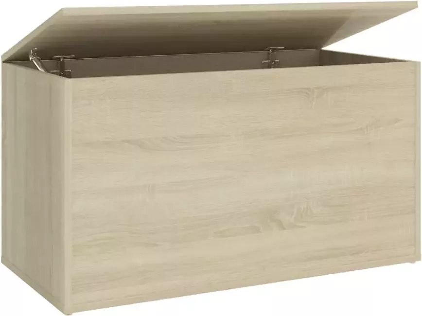 VIDAXL Opbergkist 84x42x46 cm bewerkt hout sonoma eikenkleurig - Foto 3