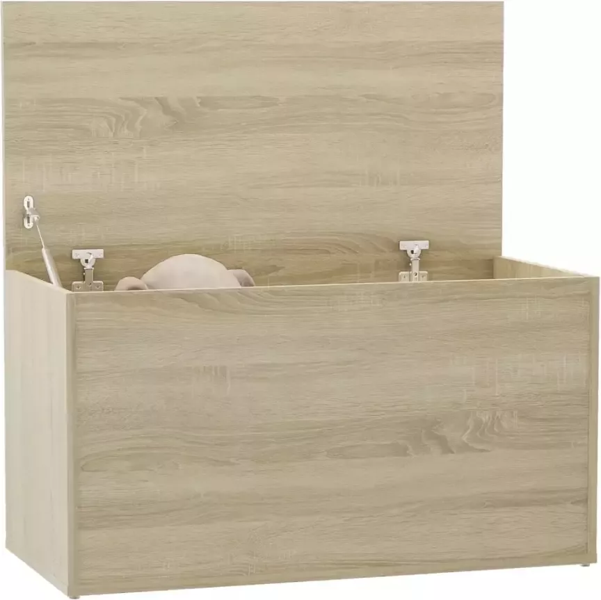 VIDAXL Opbergkist 84x42x46 cm bewerkt hout sonoma eikenkleurig - Foto 2