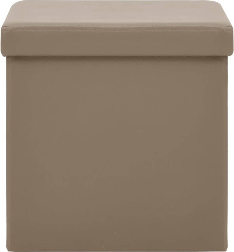 VidaXL -Opbergkruk-inklapbaar-PVC-cappuccinokleurig