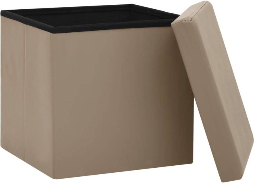 VidaXL -Opbergkruk-inklapbaar-PVC-cappuccinokleurig - Foto 4