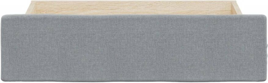 VidaXL Opberglades bed 2 st bewerkt hout bewerkt hout stof lichtgrijs - Foto 4