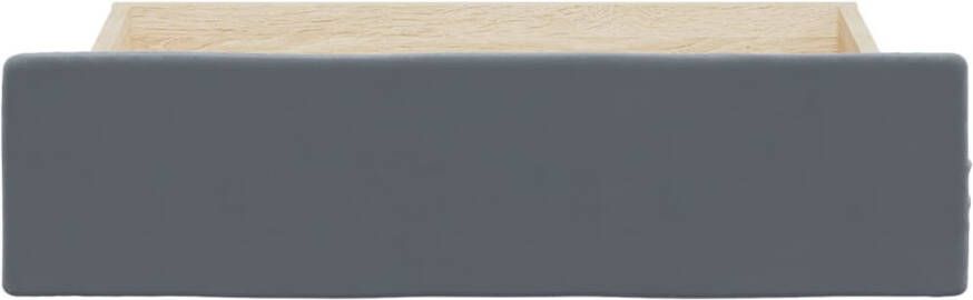 VidaXL Opberglades bed 2 st bewerkt hout en fluweel donkergrijs - Foto 4