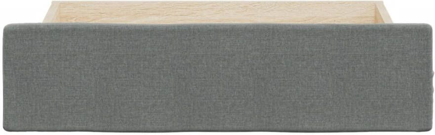 VidaXL Opberglades bed 2 st bewerkt hout en stof donkergrijs - Foto 4