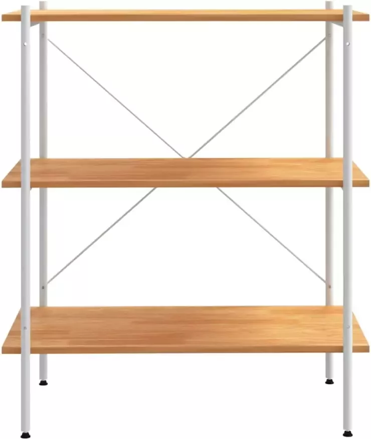 VidaXL -Opbergrek-3-laags-80x40x92-cm-wit-en-eikenkleurig - Foto 4
