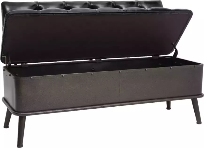 VIDAXL Opslagbank met rugleuning 110 cm kunstleer zwart