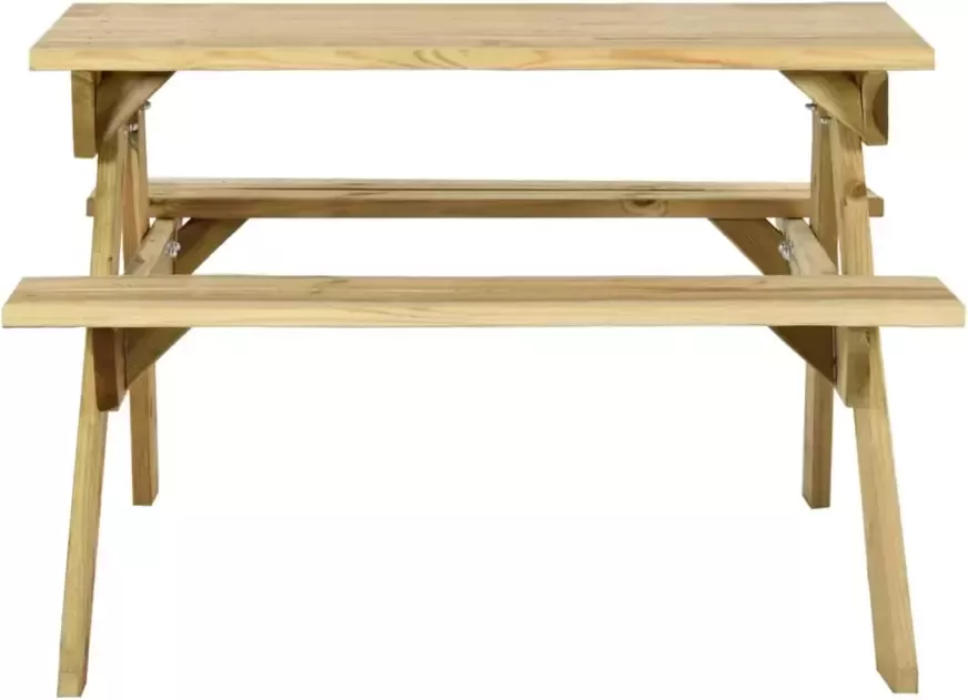 VIDAXL Picknicktafel met banken 110x123x73 cm geïmpregneerd grenenhout