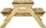 VIDAXL Picknicktafel met banken 110x123x73 cm geïmpregneerd grenenhout - Thumbnail 3
