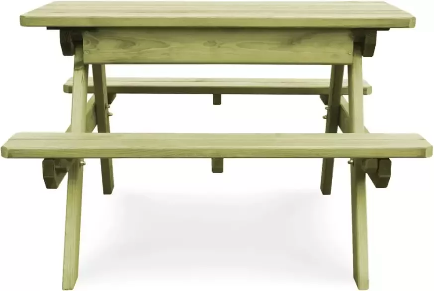 VIDAXL Picknicktafel met banken 90x90x58 cm geïmpregneerd grenenhout