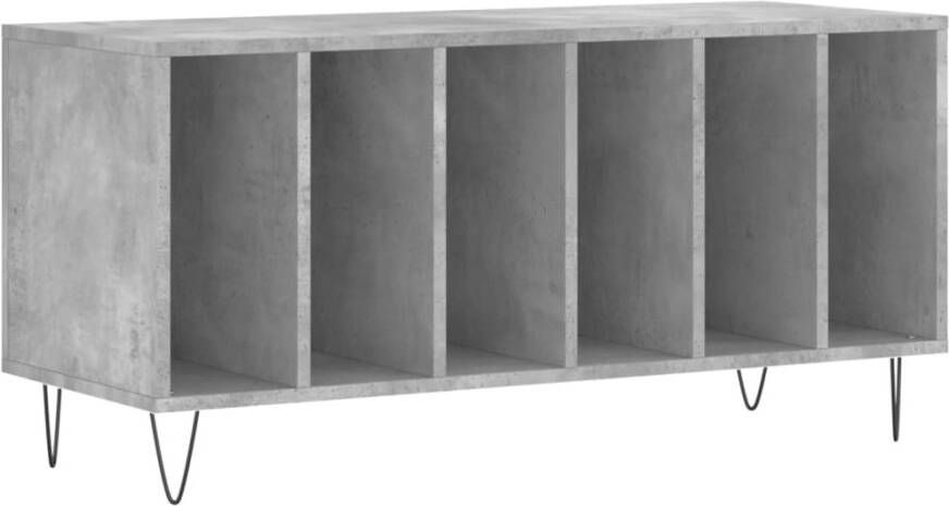 VIDAXL Platenkast 100x38x48 cm bewerkt hout betongrijs