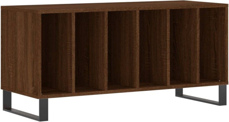 VidaXL Platenkast 100x38x48 cm bewerkt hout bruineikenkleurig - Foto 2