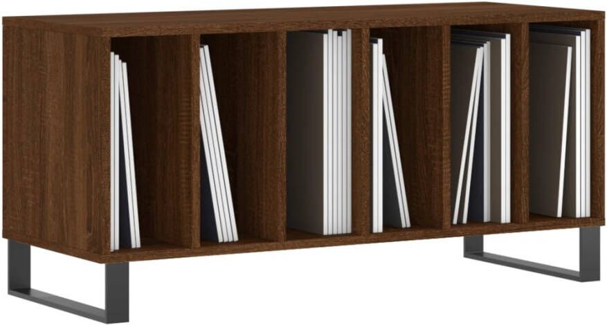 VidaXL Platenkast 100x38x48 cm bewerkt hout bruineikenkleurig