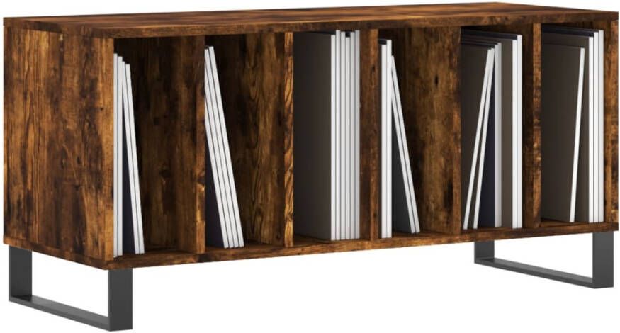 VidaXL Platenkast 100x38x48 cm bewerkt hout gerookt eikenkleurig