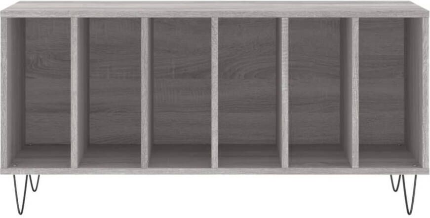 VIDAXL Platenkast 100x38x48 cm bewerkt hout grijs sonoma eikenkleurig - Foto 2