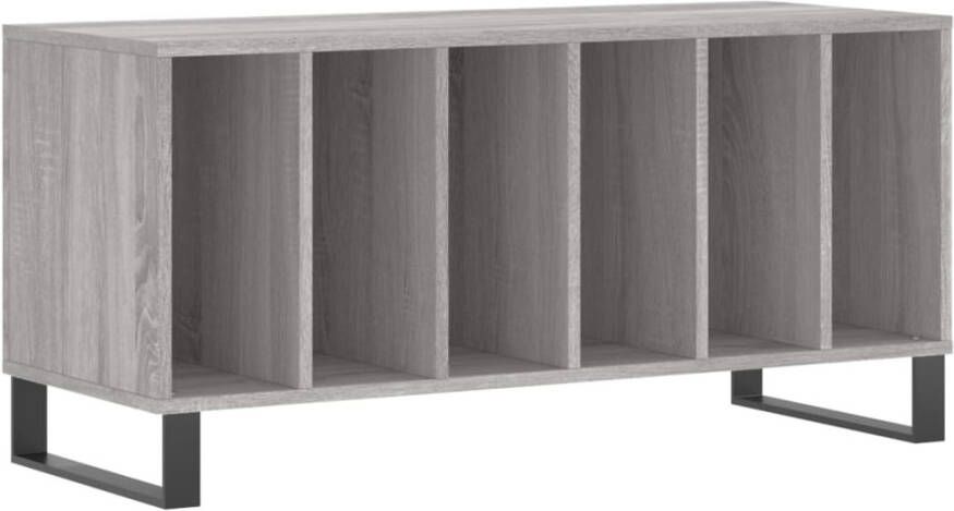 VIDAXL Platenkast 100x38x48 cm bewerkt hout grijs sonoma eikenkleurig