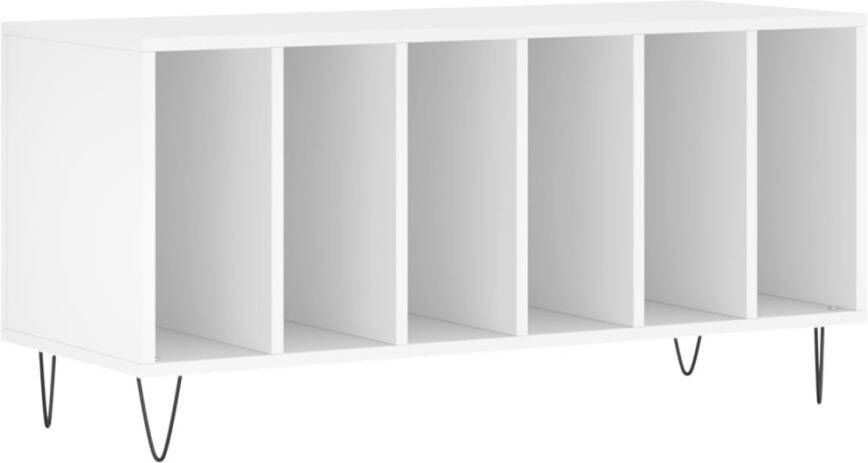 VIDAXL Platenkast 100x38x48 cm bewerkt hout wit - Foto 1