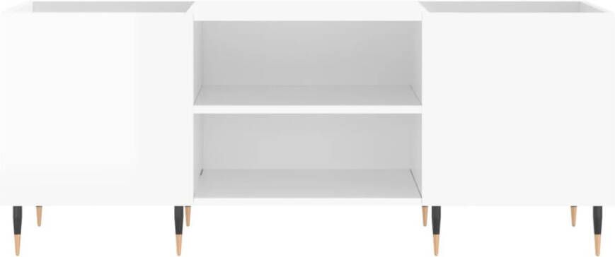 VIDAXL Platenkast 121x38x48 cm bewerkt hout hoogglans wit - Foto 3