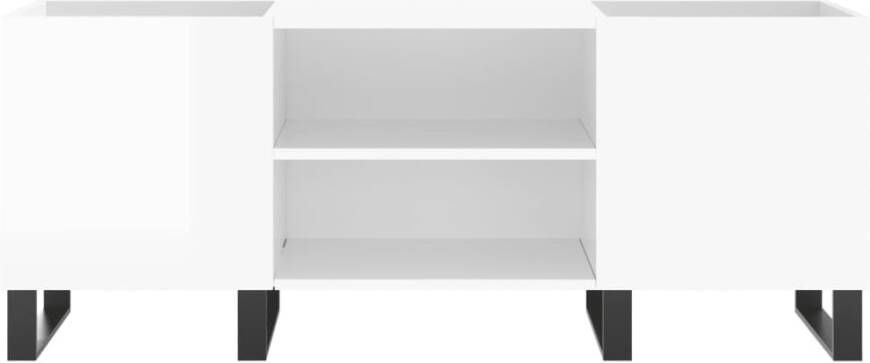 VIDAXL Platenkast 121x38x48 cm bewerkt hout hoogglans wit - Foto 3