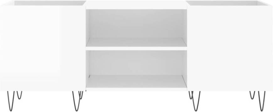 VIDAXL Platenkast 121x38x48 cm bewerkt hout hoogglans wit - Foto 3