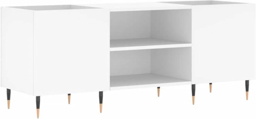 VIDAXL Platenkast 121x38x48 cm bewerkt hout wit - Foto 2