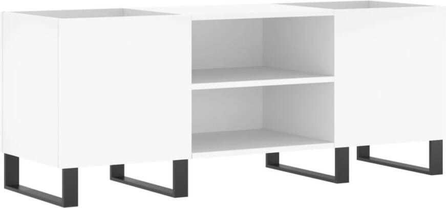 VIDAXL Platenkast 121x38x48 cm bewerkt hout wit - Foto 2