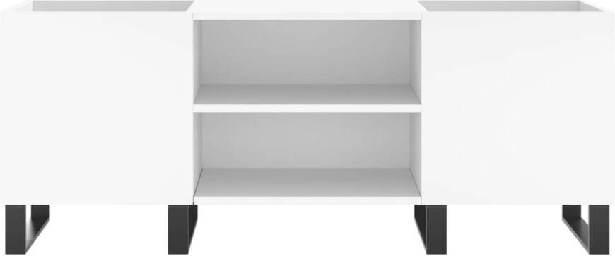 VIDAXL Platenkast 121x38x48 cm bewerkt hout wit - Foto 3