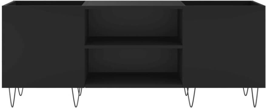 VIDAXL Platenkast 121x38x48 cm bewerkt hout zwart - Foto 3