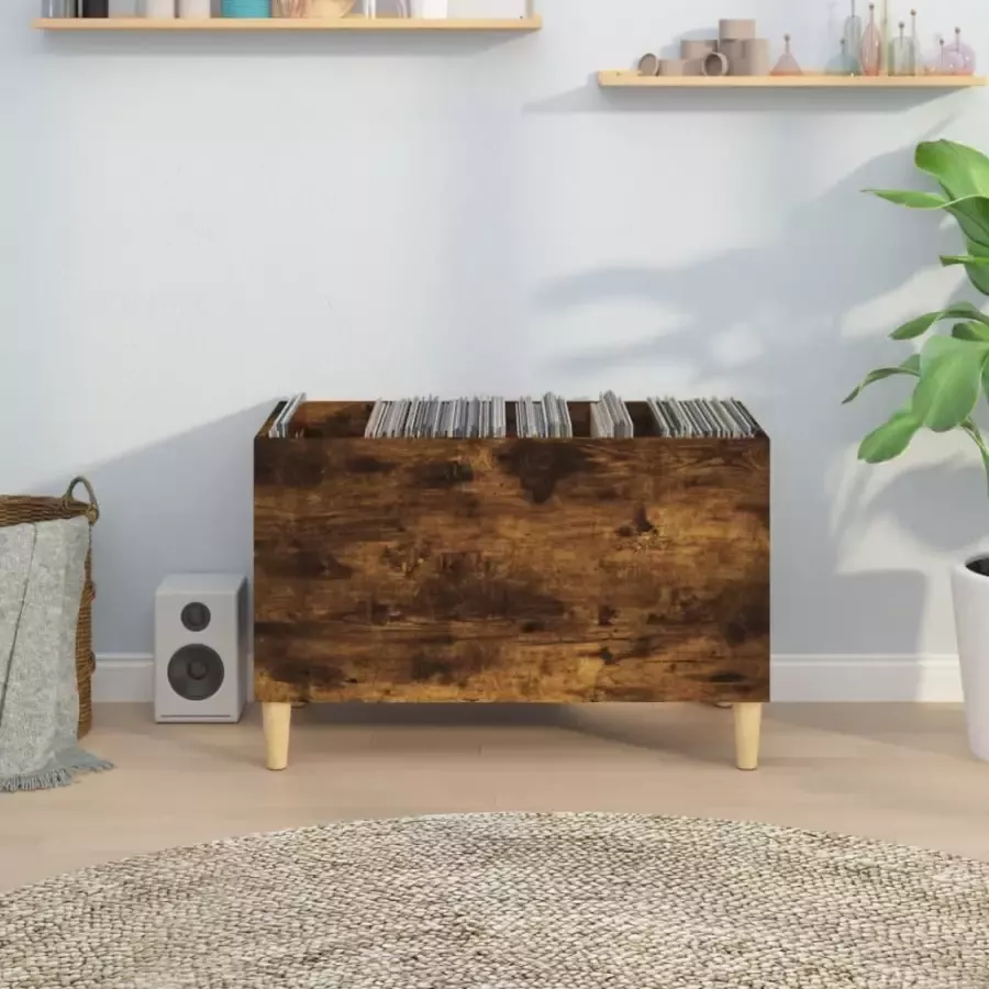 VidaXL Platenkast 74 5x38x48 cm bewerkt hout gerookt eikenkleurig