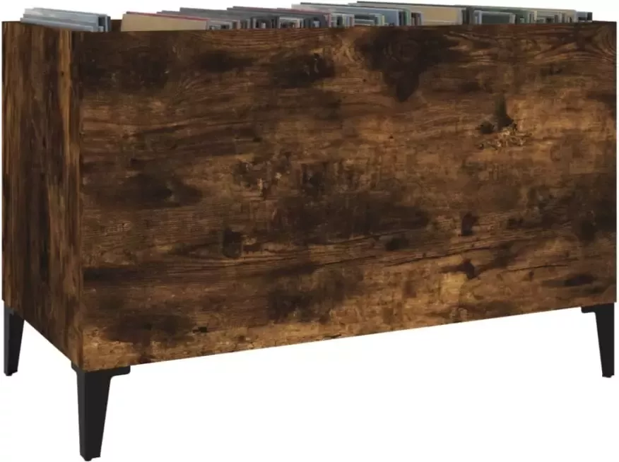 VIDAXL Platenkast 74 5x38x48 cm bewerkt hout gerookt eikenkleurig - Foto 2