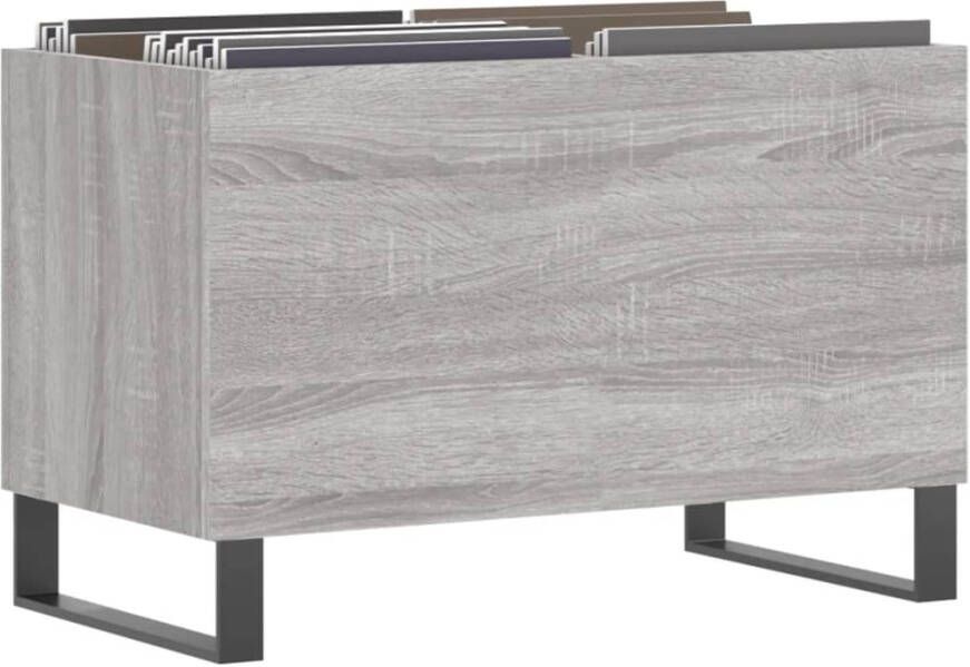 VIDAXL Platenkast 74 5x38x48 cm bewerkt hout grijs sonoma eikenkleurig