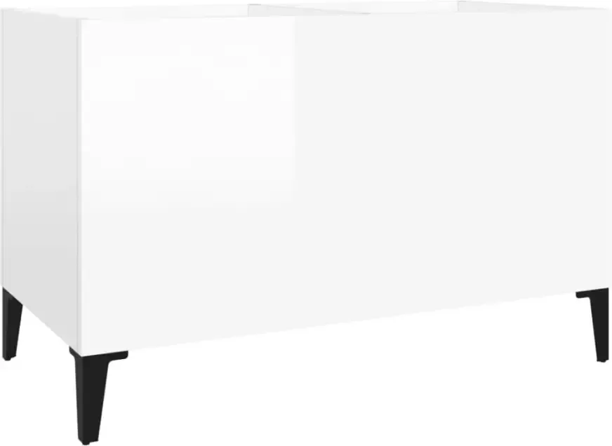 VIDAXL Platenkast 74 5x38x48 cm bewerkt hout hoogglans wit - Foto 3