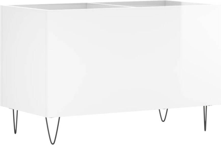 VIDAXL Platenkast 74 5x38x48 cm bewerkt hout hoogglans wit - Foto 3