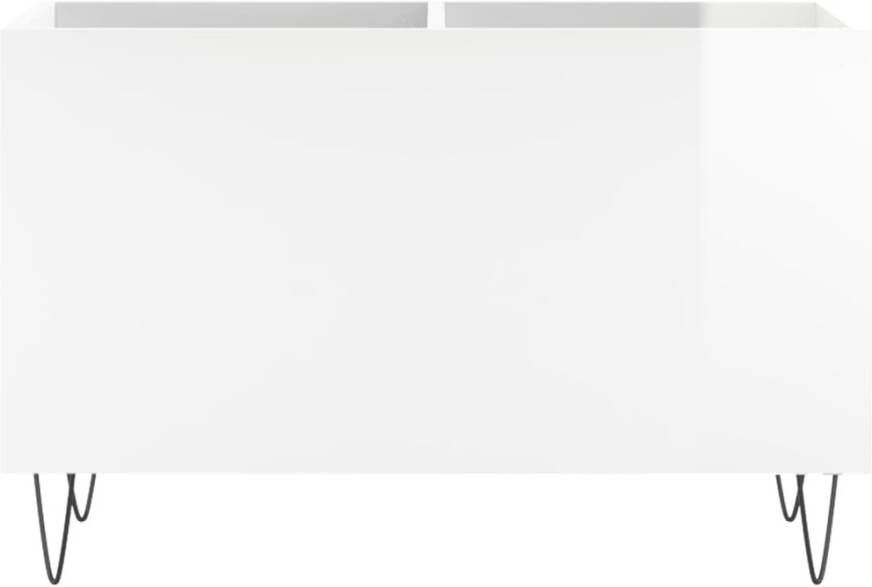 VIDAXL Platenkast 74 5x38x48 cm bewerkt hout hoogglans wit - Foto 2