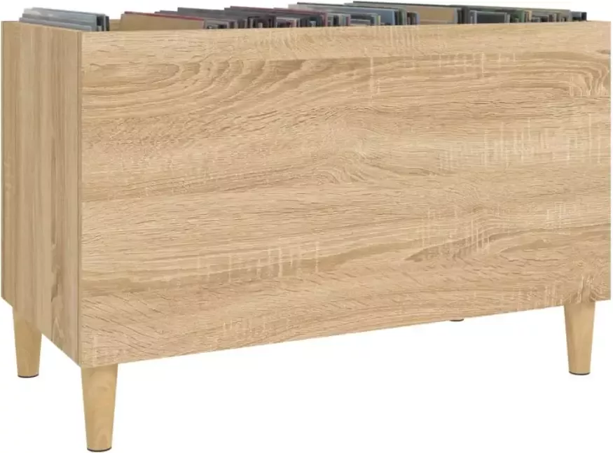 VIDAXL Platenkast 74 5x38x48 cm bewerkt hout sonoma eikenkleurig - Foto 3