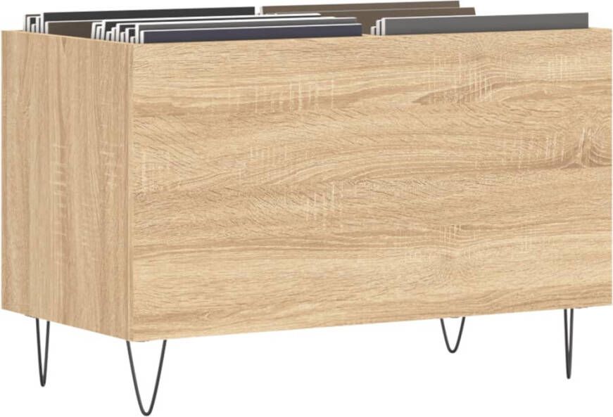 VIDAXL Platenkast 74 5x38x48 cm bewerkt hout sonoma eikenkleurig - Foto 2