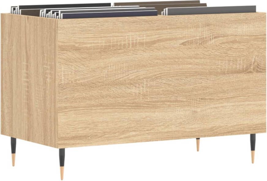 VIDAXL Platenkast 74 5x38x48 cm bewerkt hout sonoma eikenkleurig - Foto 2