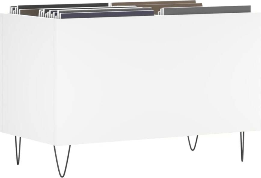 VIDAXL Platenkast 74 5x38x48 cm bewerkt hout wit