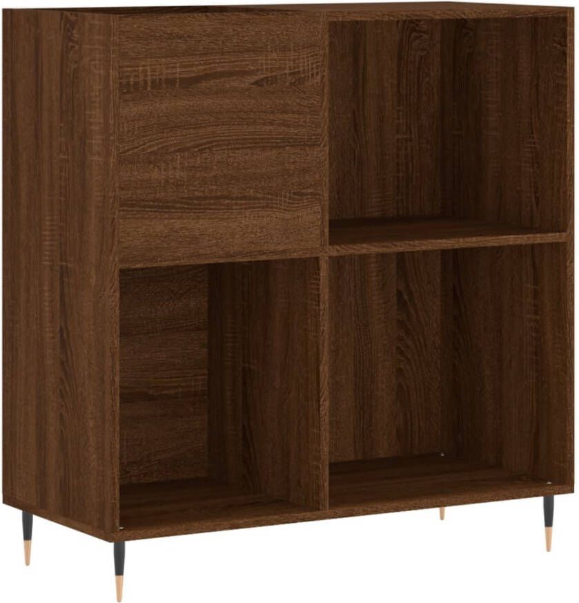 VidaXL Platenkast 84 5x38x89 cm bewerkt hout bruineikenkleurig - Foto 1