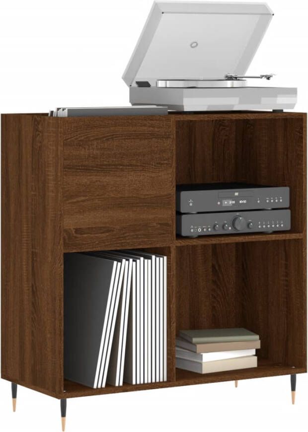 VidaXL Platenkast 84 5x38x89 cm bewerkt hout bruineikenkleurig - Foto 3