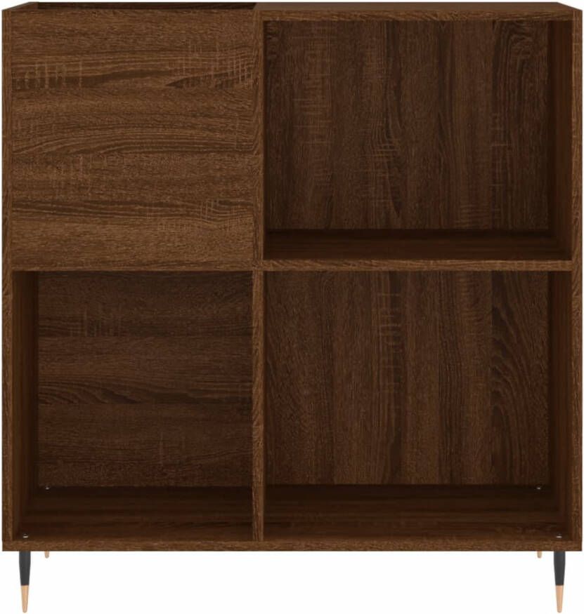 VidaXL Platenkast 84 5x38x89 cm bewerkt hout bruineikenkleurig - Foto 2