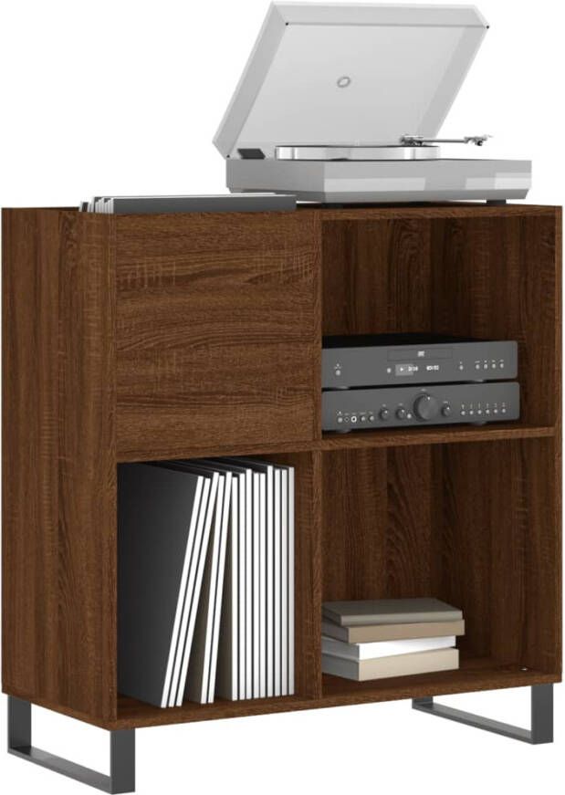 VidaXL Platenkast 84 5x38x89 cm bewerkt hout bruineikenkleurig - Foto 3