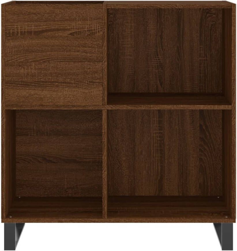 VidaXL Platenkast 84 5x38x89 cm bewerkt hout bruineikenkleurig - Foto 2