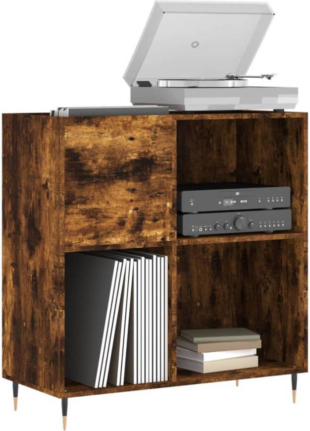 VIDAXL Platenkast 84 5x38x89 cm bewerkt hout gerookt eikenkleurig - Foto 3