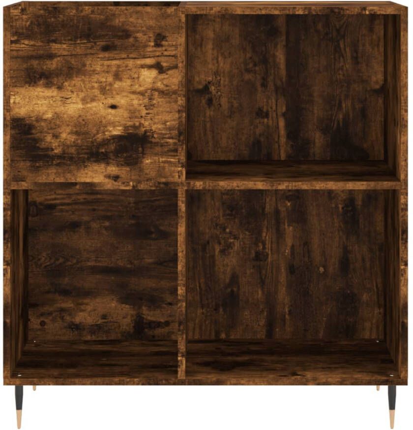 VIDAXL Platenkast 84 5x38x89 cm bewerkt hout gerookt eikenkleurig - Foto 2