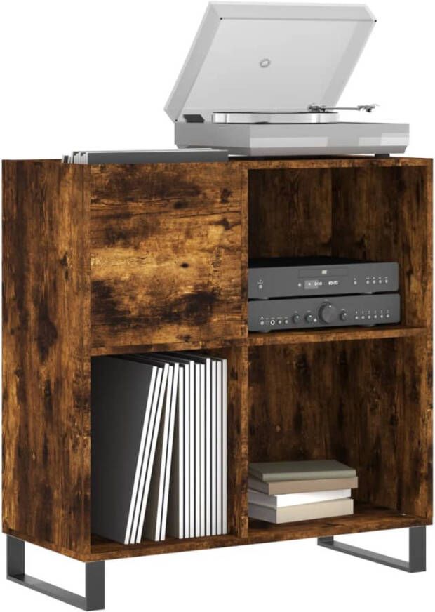 VIDAXL Platenkast 84 5x38x89 cm bewerkt hout gerookt eikenkleurig - Foto 3