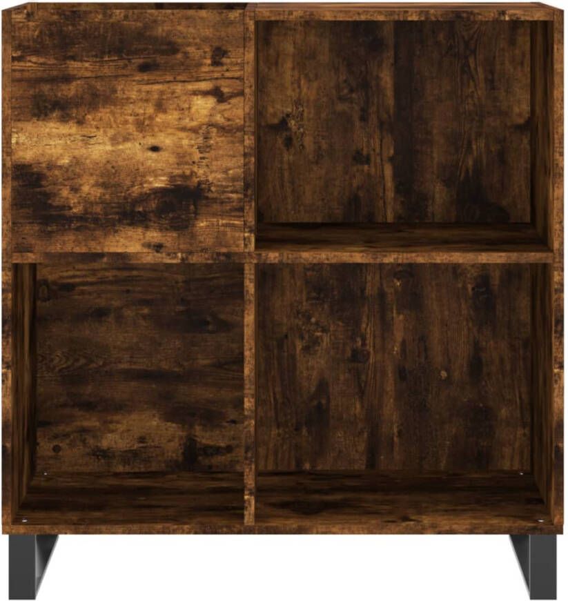 VIDAXL Platenkast 84 5x38x89 cm bewerkt hout gerookt eikenkleurig - Foto 2