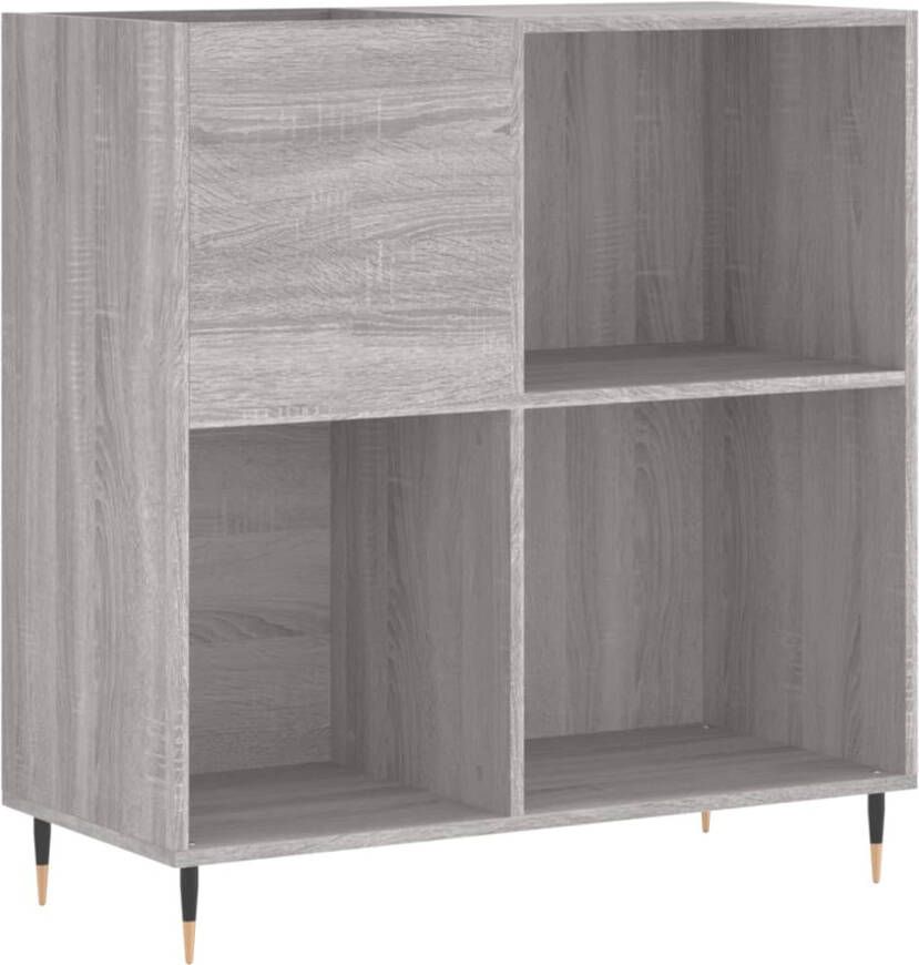 VIDAXL Platenkast 84 5x38x89 cm bewerkt hout grijs sonoma eikenkleurig - Foto 2