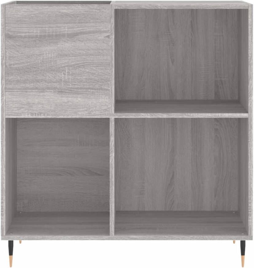 VIDAXL Platenkast 84 5x38x89 cm bewerkt hout grijs sonoma eikenkleurig - Foto 1