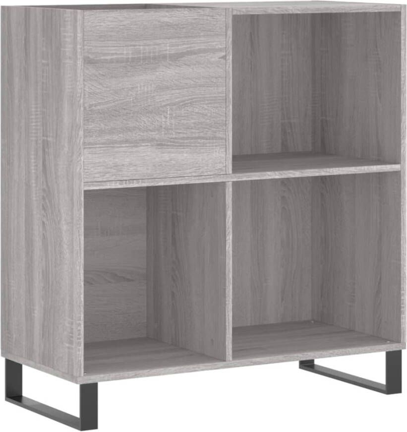 VIDAXL Platenkast 84 5x38x89 cm bewerkt hout grijs sonoma eikenkleurig - Foto 2
