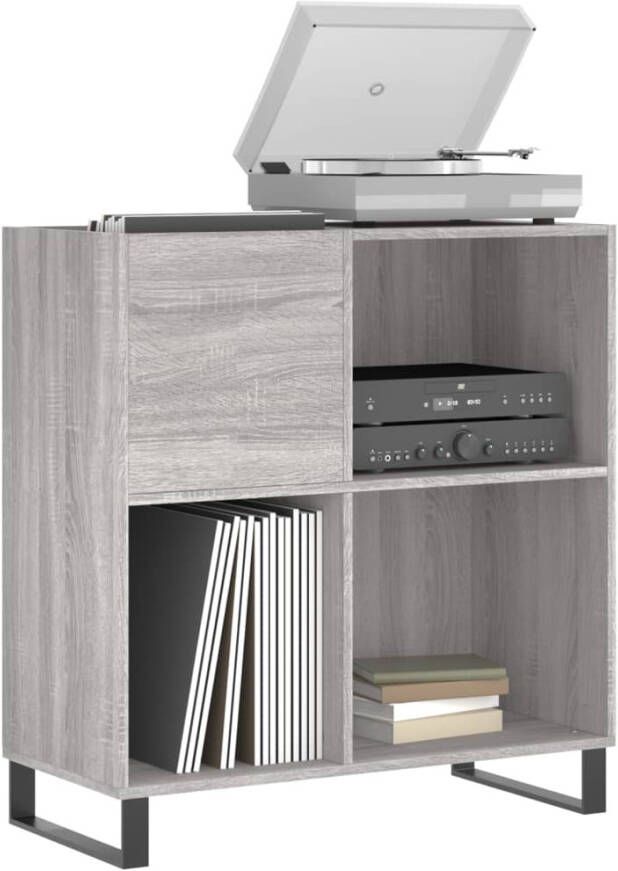 VIDAXL Platenkast 84 5x38x89 cm bewerkt hout grijs sonoma eikenkleurig - Foto 3